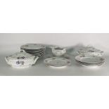 Rosenthal Bavaria porcelain part dinner service comprising twelve dinner plates, a pair of tureens