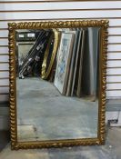 Rectangular bevel edge mirror with gilt frame, with gadroons