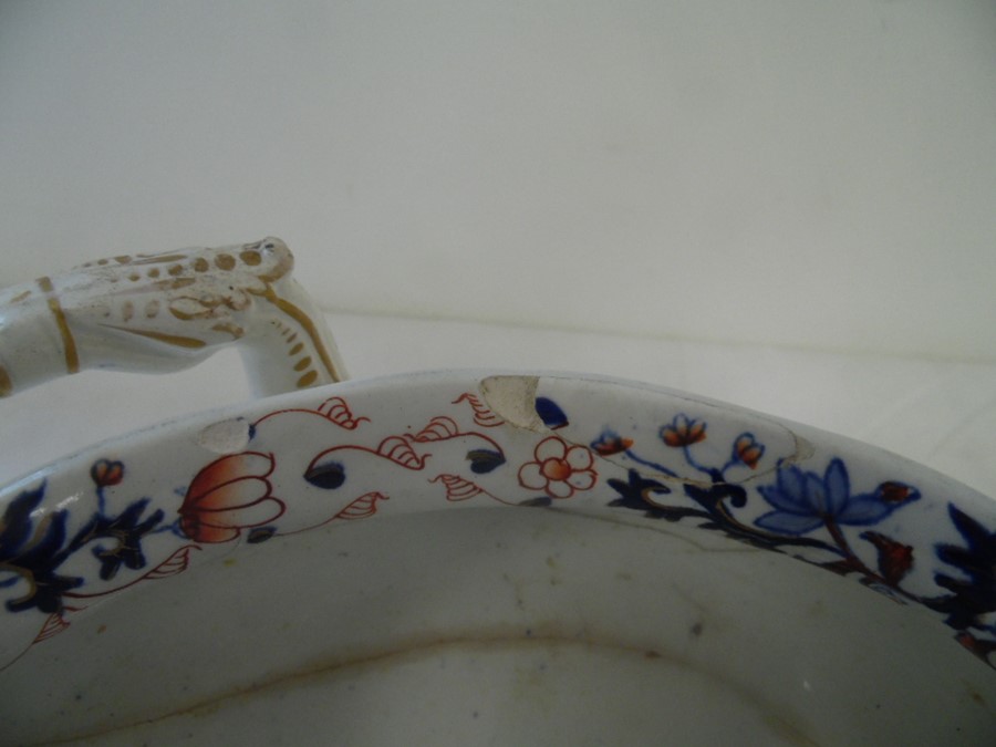 19th century Copelands late Spode earthenware soup tureen, circular two handled and footed with - Image 5 of 6