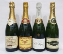 Four bottles various champagnes, including one Champagne Gardet, Champagne Paul Michel, Champagne