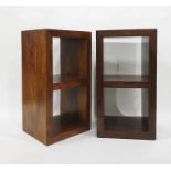 Pair of Eastern hardwood side tables as two tier shelving units (2)  Condition ReportThe