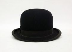 Gent's black bowler hat marked 'Finest Finish London, British make', size 7