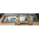 Square mirror in rustic frame with rope knot hanging and a dressing/wall mirror within a pine