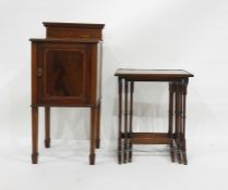 19th century mahogany pot cupboard and a nest of three tables (4)