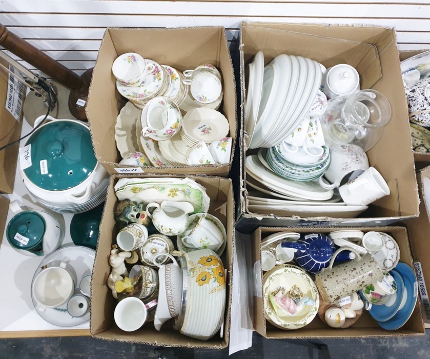 Four boxes of tea and dinnerware plus other novelty items plus a small quantity of Denby