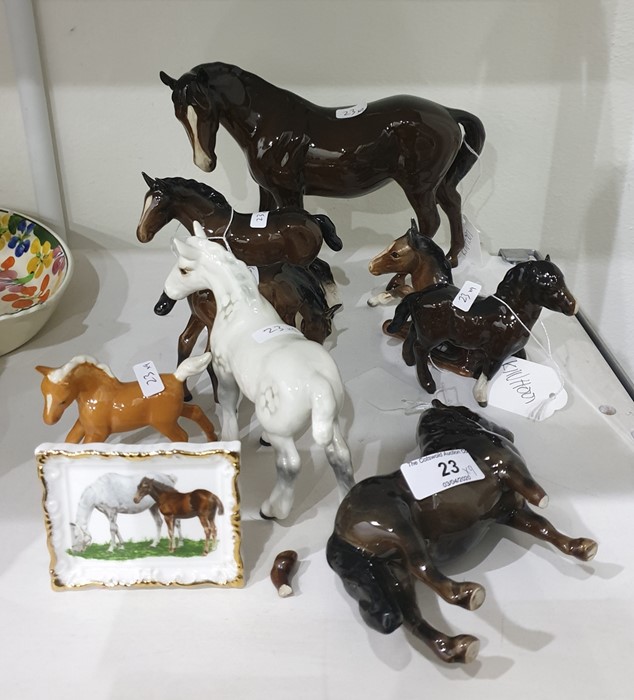 Collection of eight various Beswick horses and ponies together with a Royal Grafton fine bone - Image 2 of 2