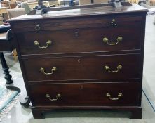19th century mahogany bachelors chest, the rectangular top with applied moulded edge, brushing slide