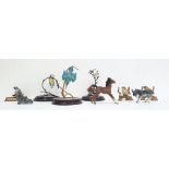 Beswick model of a foal together with a continental German pottery model donkey, a German pottery
