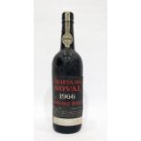 Bottle of Quinta Da Novale 1966 vintage port, label is complete as is the embossed top