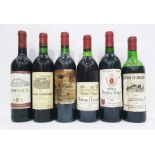 Six various bottles of wine from the Bordeaux region including a Table Bordeaux 2009 but also