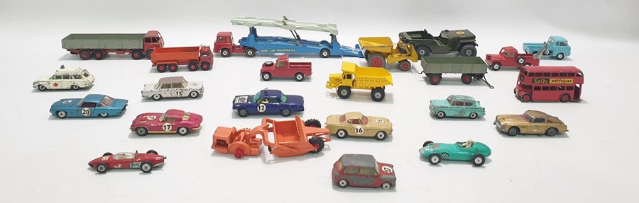 Assortment of model cars to include Corgi Major Toys Carrimore car transporter, Dinky Supertoys