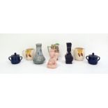Royal Doulton Dickensware jug, together with various pottery vases, a Quimperware dish and cover,
