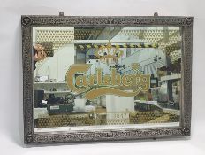 Carlsberg advertising mirror in frame