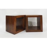 Pair of Eastern hardwood side tables of cube-form (2)  Condition ReportOne of the side tables has