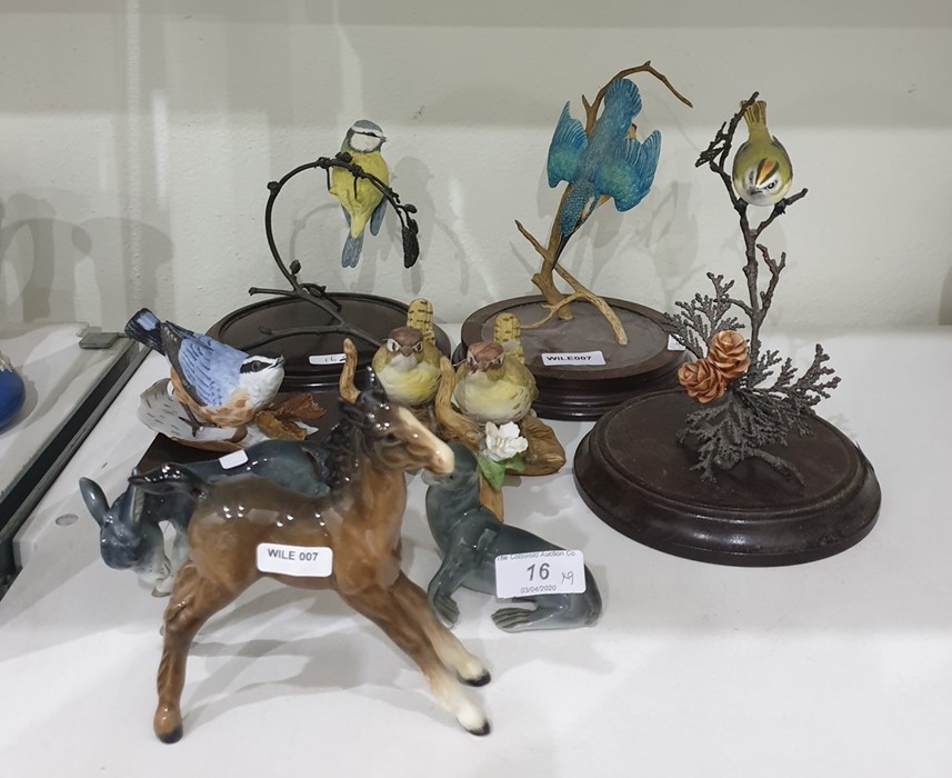 Beswick model of a foal together with a continental German pottery model donkey, a German pottery - Image 2 of 2