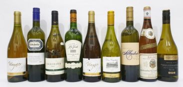 Nine bottles mixed white wines of various origin to include two Viognier 2007, a Chilean Sauvignon