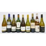 Nine bottles mixed white wines of various origin to include two Viognier 2007, a Chilean Sauvignon