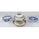 19th century Copelands late Spode earthenware soup tureen, circular two handled and footed with