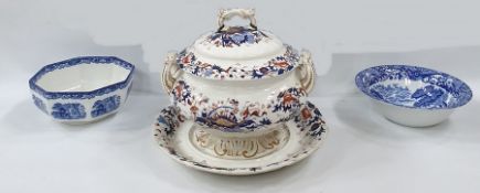 19th century Copelands late Spode earthenware soup tureen, circular two handled and footed with