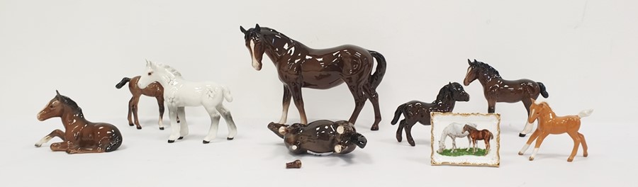 Collection of eight various Beswick horses and ponies together with a Royal Grafton fine bone