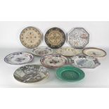 Collection of eleven various continental and other decorative plates to include handpainted