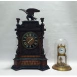 Mid to late 19th century mantel cuckoo clock in ornate Black Forest style case, featuring
