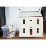 Dolls house with assorted furniture