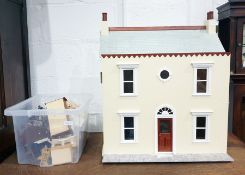 Dolls house with assorted furniture