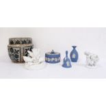 Doulton Lambeth stoneware art deco style jardiniere together with a collection of blanc-de-chine