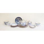 Pearlware style blue and white oriental design bowl together with a Royal Crown Derby blue and white