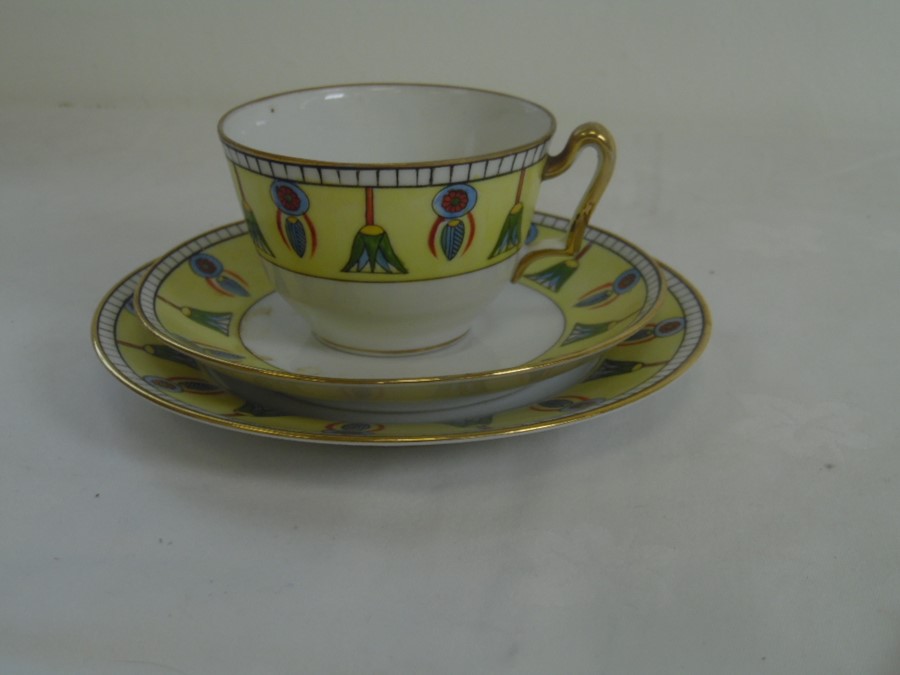 Noritake porcelain tea service decorated with yellow ground and stylised flowers together with a - Image 4 of 4