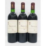 Three bottles 1974 Pauillac, one of the premier wine producing areas of Bordeaux