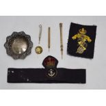 Victorian silver presentation bonbon dish inscribed '1895', gilt metal propelling pencil with