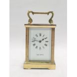 Mappin & Webb brass and glass carriage clock