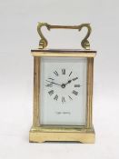 Mappin & Webb brass and glass carriage clock