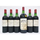 Five bottles of Chateau Cissac Cru Bourgeois from the Gironde 1975, one magnum of Chateau Moulin
