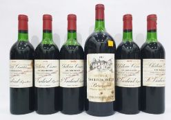 Five bottles of Chateau Cissac Cru Bourgeois from the Gironde 1975, one magnum of Chateau Moulin