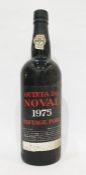 Bottle of Quinta Do Novale 1975 vintage port, label complete and wax capsule top is intact