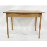 19th century side table, the shaped top on square section supports, 107cm x 77cm approx