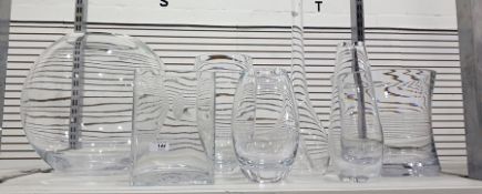 Assorted glassware to include LSA glass vases, large ovoid glass vase by LSA, etc (7)