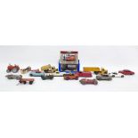 Dinky toys Bedford refuse wagon, 232 Alfa Romeo racing car, 440 Mobilgas tanker, Ford Sedan,