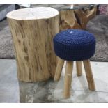 Cross-section tree side table and a small stool (2)