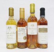 Four half bottles of dessert wines to include Chevalier du Pastel Sauterne, another two Sauternes