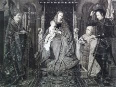 After Jan van Eyck Eugene Gaujean (1850-1900) Black and white print 'From the Altar of the Canon van