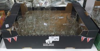 Four boxes of assorted glassware to include Duvel Belgium beer glasses, boxed smoked wine glasses