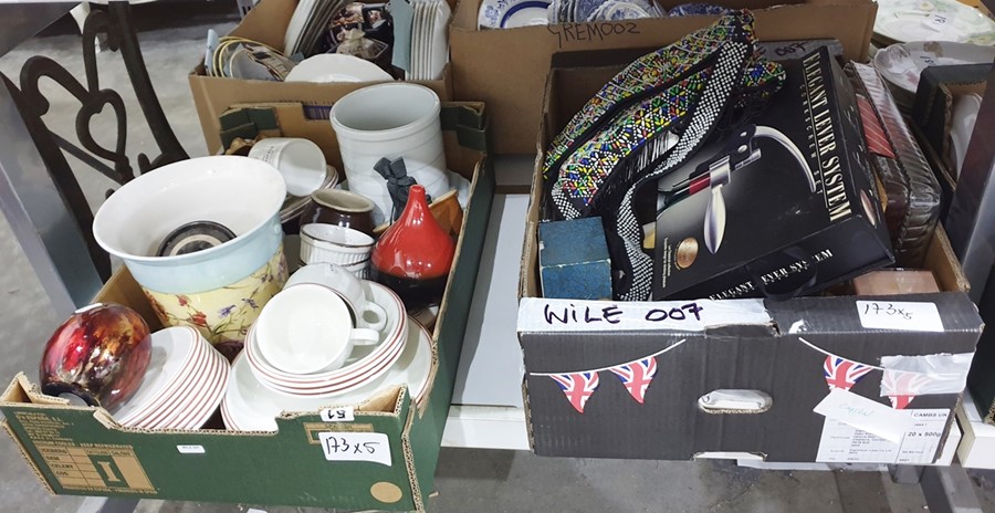 Five boxes of mixed ceramics with other items of kitchen equipment - Image 2 of 2