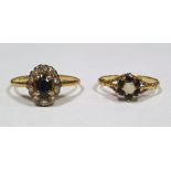 Two ladies 9 ct dress rings