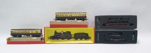 Quantity of Triang Hornby '00' gauge boxed rolling stock, Hornby GWR 4-2-2 locomotive and tender '