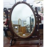 20th century oak-framed dressing table swing mirror