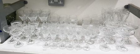 Collection of glassware to include wines, champagnes, brandies, tumblers, etc